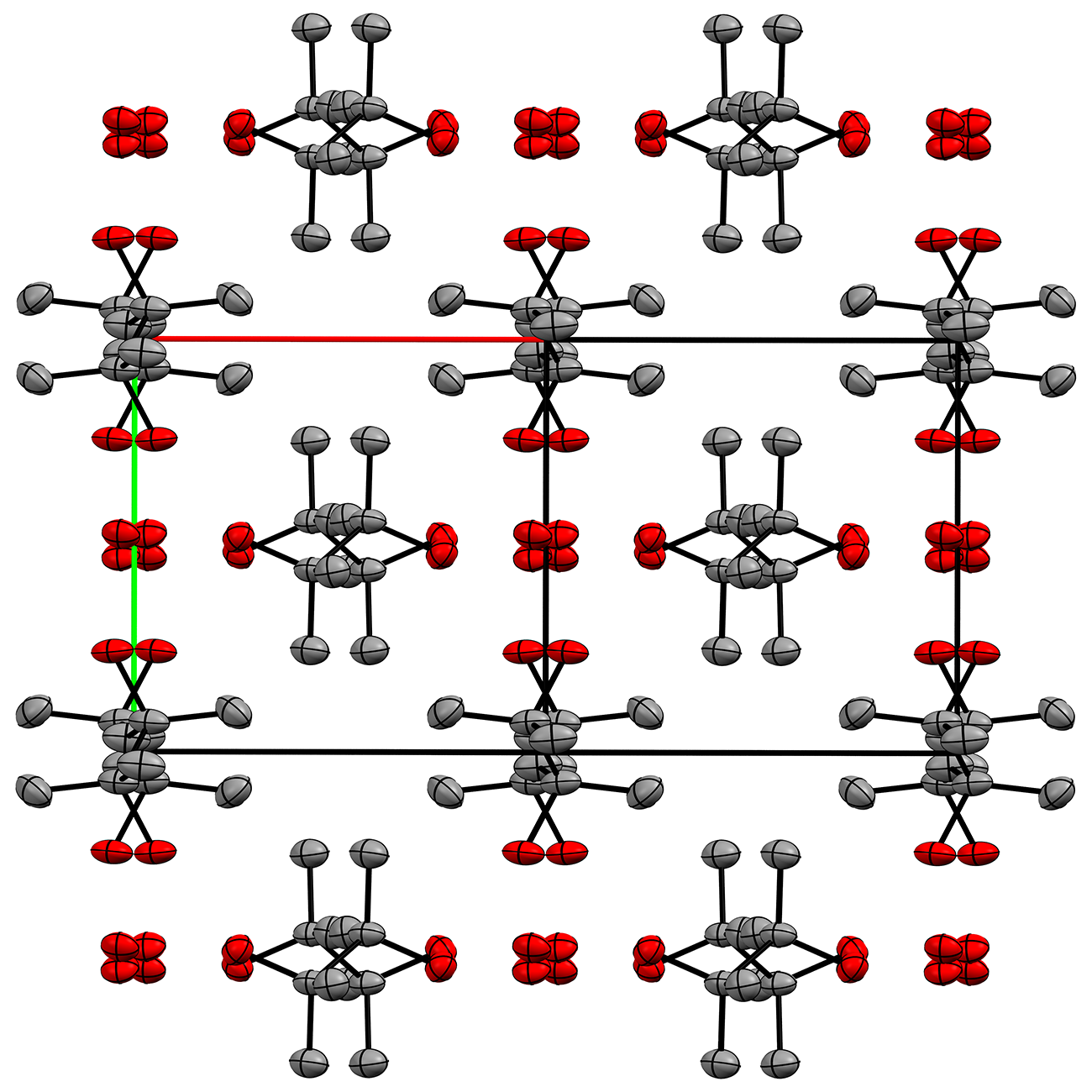 view down pseudo-tetragonal twin axis